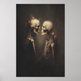 Romantic Gothic Skeleton Printable Dark Valentines Poster