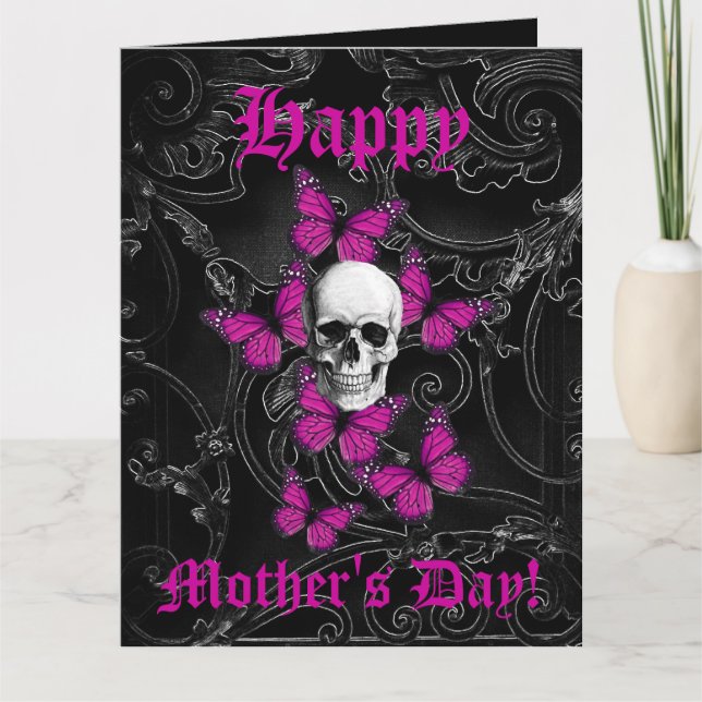 Romantic gothic skull mothers day card (Front)