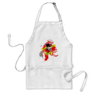 Romantic Gothic skull Valentines heart Standard Apron