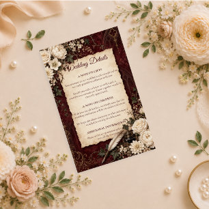 Romantic Gothic Vintage Wedding Enclosure Card