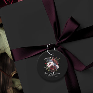 Romantic Gothic Watercolor Raven Floral Wedding Favour Tags