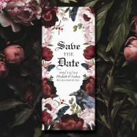 Romantic Gothic Watercolor Raven Save the Date 