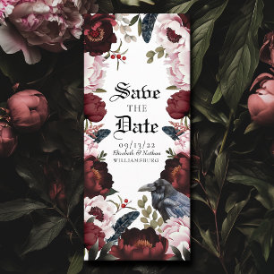 Romantic Gothic Watercolor Raven Save the Date  Invitation