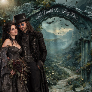 Romantic Gothic Wedding Arch Halloween Photo Booth Tapestry