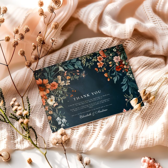 Romantic Gothic Wedding  Thank You Card (Creator Uploaded)