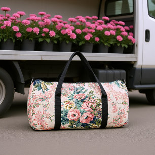 Romantic Grandiflora Floral Print  Duffle Bag