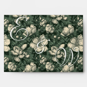 Romantic Green Gardenias Flower Tropical Wedding Envelope