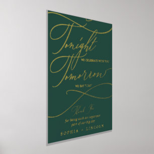 Romantic Green Gold Foil Tomorrow I Do Rehearsal Prints