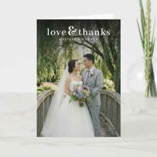 Romantic Green Nature Photo Thank You Card