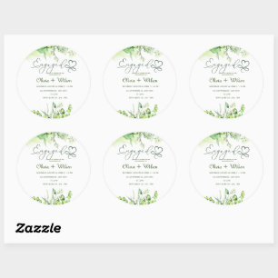 Romantic Green Themed Garden Classic Round Sticker