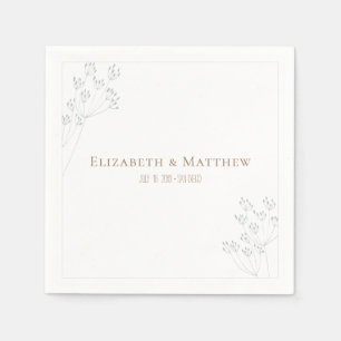 Romantic Greenery Wedding Napkin