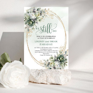 Romantic Greenery Wedding Vows Invitation Boho