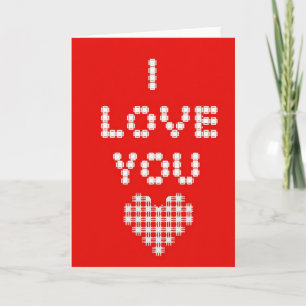 Romantic Grid I Love You Card