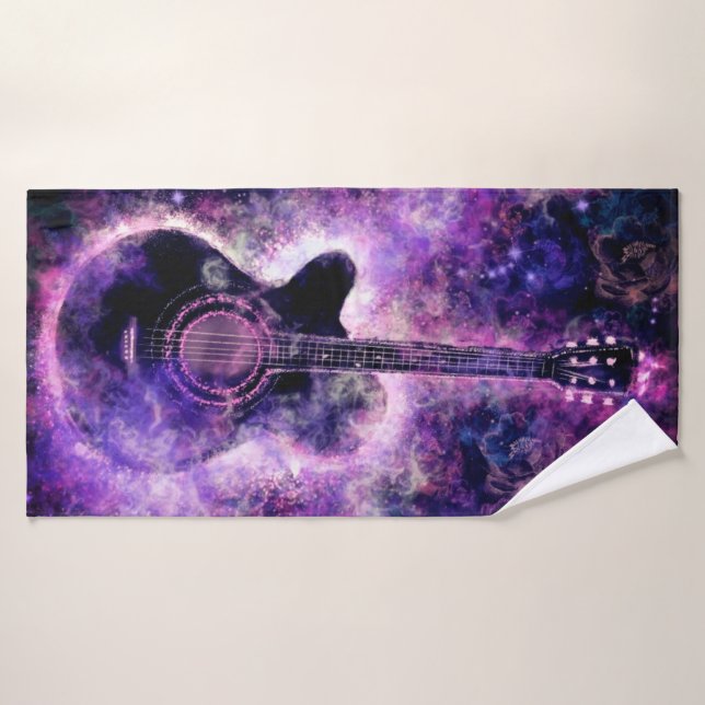 Romantic Guitar Bath Towel (Bath Towel)