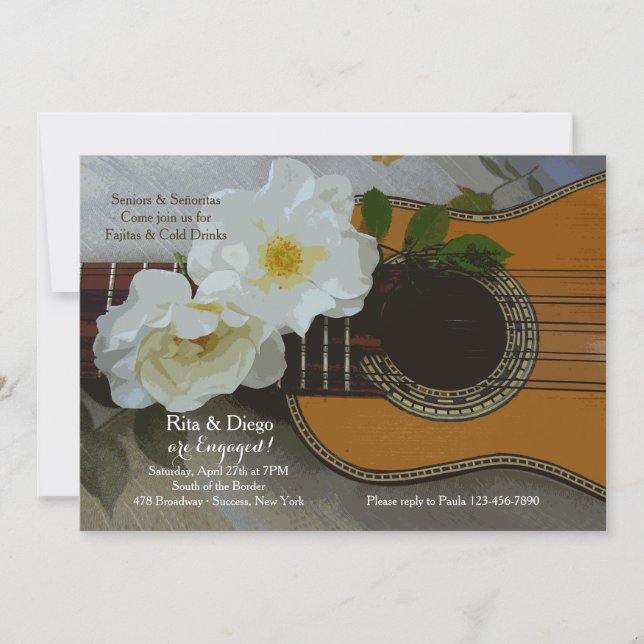 Romantic Guitar Invitation (Front)