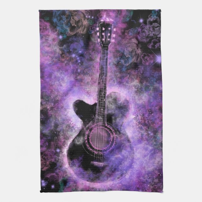 Romantic Guitar Music - Magic Sound Tea Towel (Vertical)