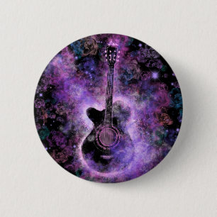 Romantic Guitar Music - Magic Space 6 Cm Round Badge
