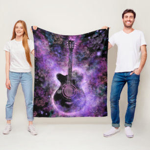 Romantic Guitar Music - Magic Space Fleece Blanket