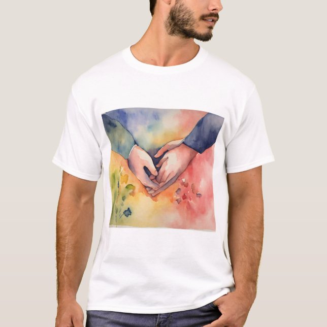 Romantic hand together  T-Shirt (Front)