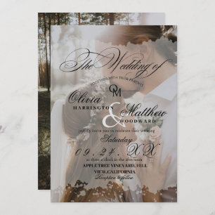 Romantic Handwritten Photo Wedding Invitation
