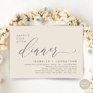 Romantic Happily Ever After Dinner Elopement Party Invitation