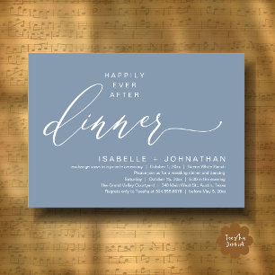 Romantic Happily Ever After Dinner Elopement Party Invitation