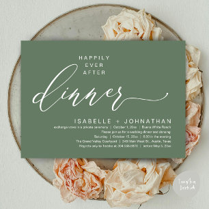 Romantic Happily Ever After Dinner Elopement Party Invitation