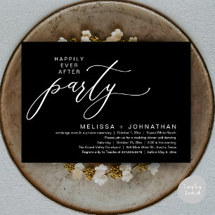 Romantic Happily Ever After Party Elopement Dinner Invitation