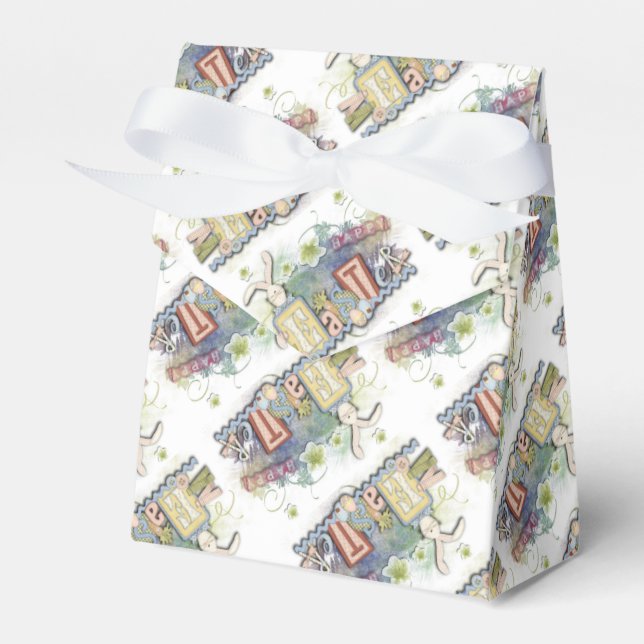 Romantic Happy Easter Bunny Greeting Favour Box (Front Side)