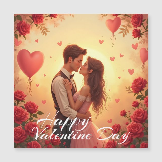 Romantic Happy Valentine Day Couple Art (Front)