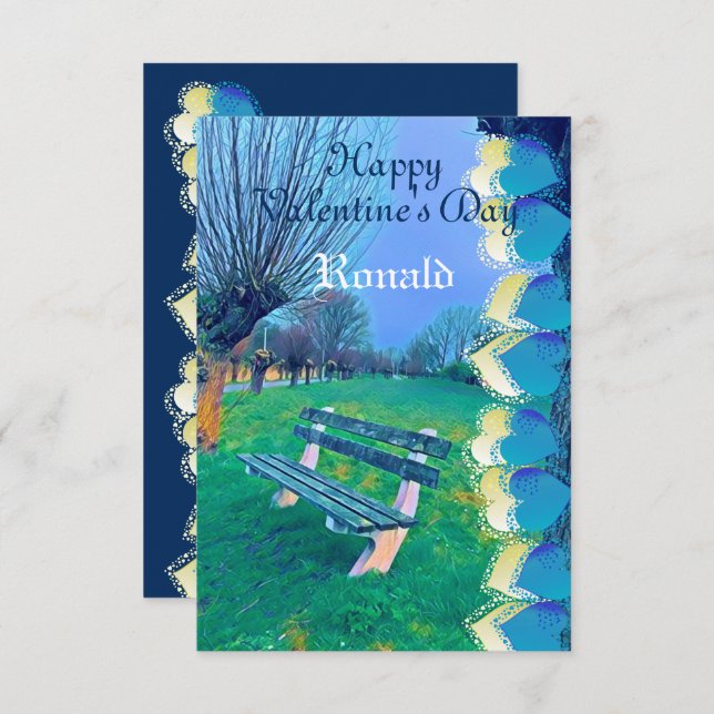 Romantic Happy Valentine Sweeping Heart Watercolor (Front/Back)