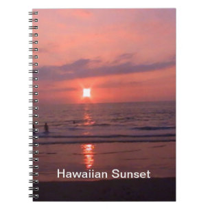 Romantic Hawaiian Sunset Ocean Beach Spiral Notebook