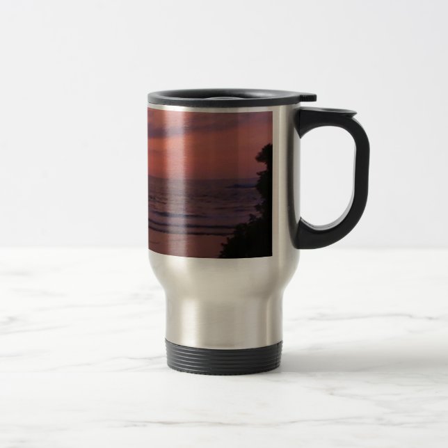 Romantic Hawaiian Sunset Ocean Beach Travel Mug (Right)