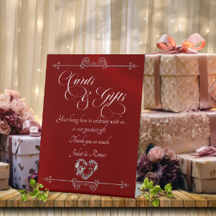 Romantic Heart Cards & Gifts - Red Pedestal Sign