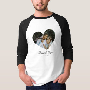 Romantic Heart Couple Name Date Personalized T-Shirt