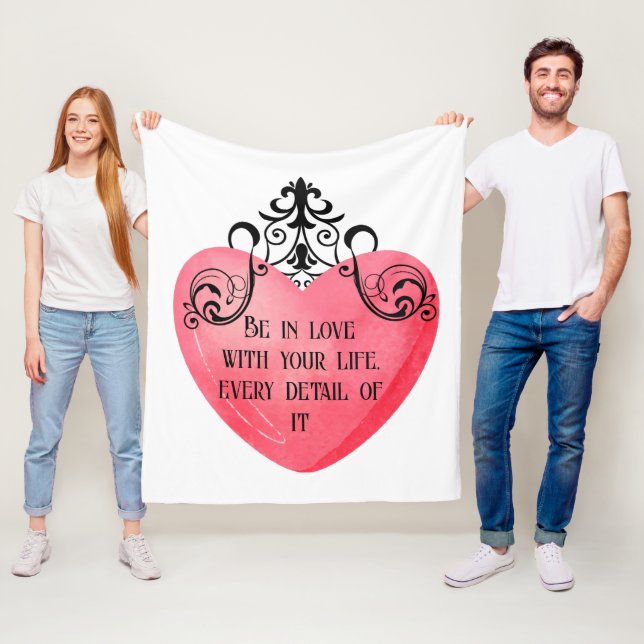 Romantic Heart Design  Fleece Blanket (In Situ)