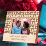 Romantic Heart Design Gift with Custom Text<br><div class="desc">This beautifully crafted photo frame adds a personal touch to your cherished memories. Featuring a charming heart pattern, this frame allows you to customise two lines of text, making it the perfect gift for loved ones or a stylish addition to your home décor. It is ideal for celebrating special occasions...</div>