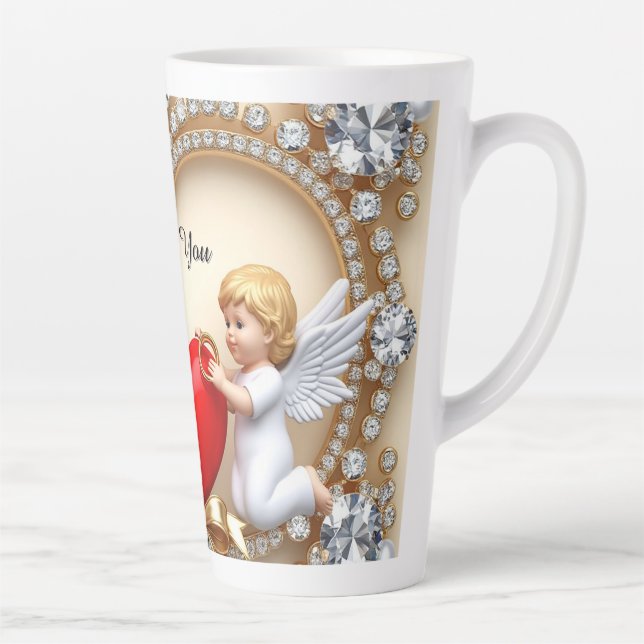 Romantic Heart Design Latte Mug (Right)