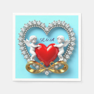 Romantic Heart Design Napkin