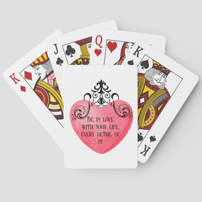 Romantic Heart Design  Playing Cards (Back)