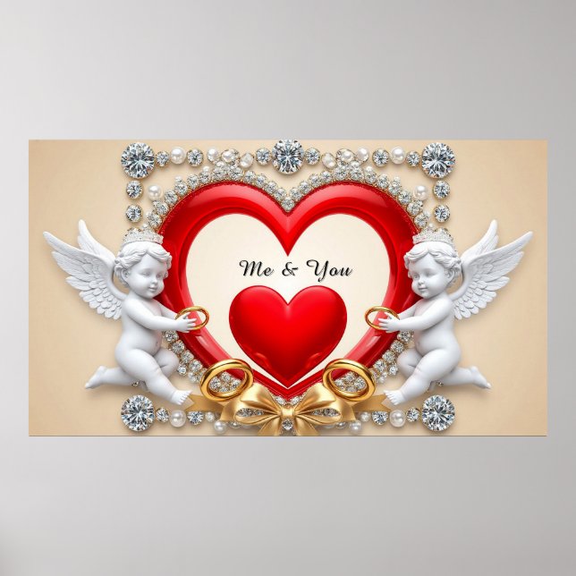 Romantic Heart Design Poster (Front)