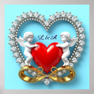 Romantic Heart Design Poster