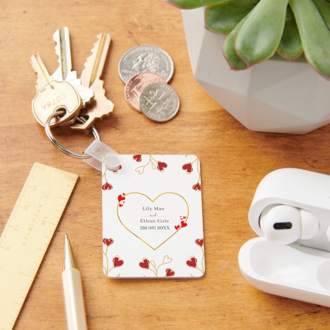 Romantic Heart Floral Key Ring (Desk)
