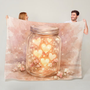 Romantic Heart Jar Throw Blanket