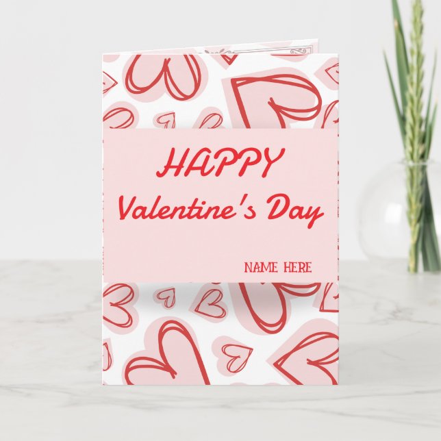 Romantic Heart Love Card – Valentine’s Day Holiday (Front)