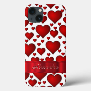 Romantic heart pattern personalised iPhone 13 case