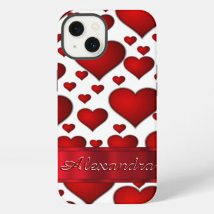 Romantic heart pattern personalised iPhone 13 case