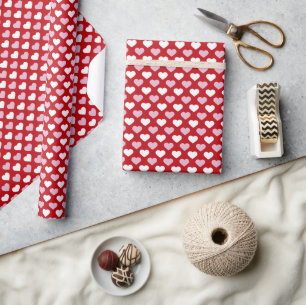 Romantic Heart Pattern Wrapping Paper