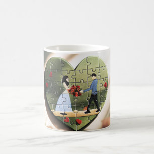 Romantic Heart Puzzle Mug