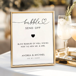 Romantic Heart Script Bubble Send Off Wedding Sign